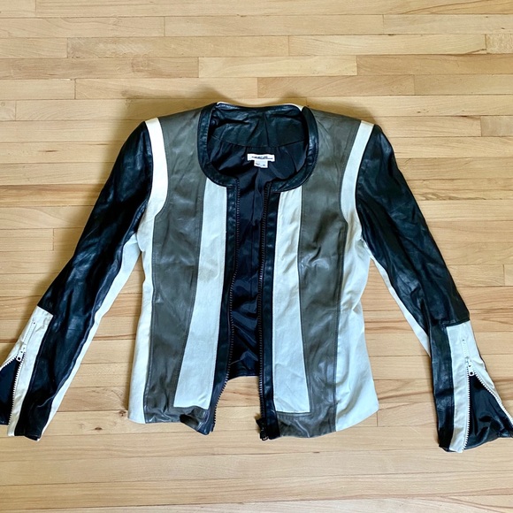 Helmut Lang Pax colorblock leather jacket - Picture 4 of 8